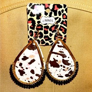 BLACK AND BROWN COWGIRL EARRINGS